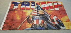 DONALD TRUMP FLAG USA CAPTAIN AMERICA Trump won 3x5" lets go brandon #FJB - Picture 1 of 4