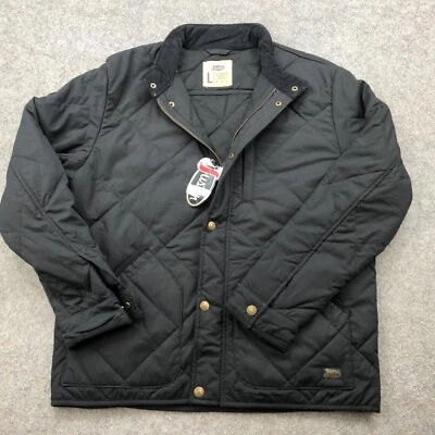 Chaqueta Justin Hombre Grande Negra Cremallera Completa Exterior Acolchada Pana Western Rodeo Foto 1 de 4