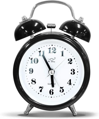 OWill Twin Bell Alarm Clock with 3D Dial Simple, Super Extra Small, Black  - Image 1 of 4