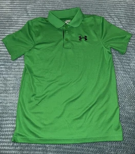 Green Under Armour Youth Medium Polo Shirt with Embroidered Logo Heat Gear EUC - Picture 1 of 4