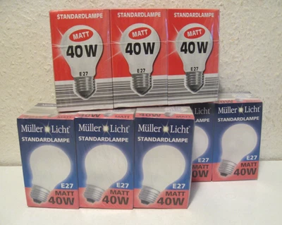 9 Glühbirnen  - 40W - E27  matt , orig. verpackt - Bild 1 von 2