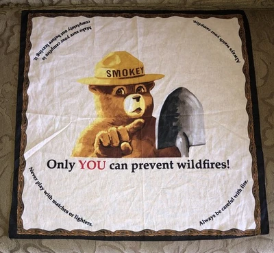 "Pañuelo bufanda pañuelo vintage Smokey The Bear previene incendios forestales 20"" X 20""" Foto 1 de 4