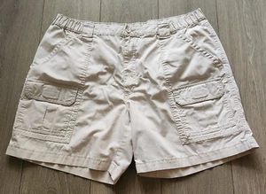 Savane Cargo Shorts Men's 40 Stone Beige Partial Elastic Waist 40 x 6.5 - Picture 1 of 11
