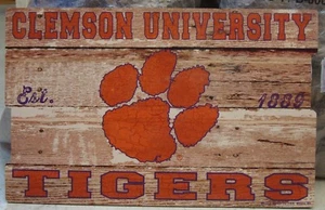 CLEMSON TIGERS EST 1889 WOOD FENCE SIGN 19"X30'' NEW WINCRAFT 👀 - Picture 1 of 1