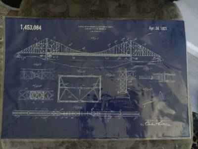Golden Gate Bridge 1923 Long Span Bridge Construction Blueprint - Image 1 of 4