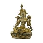 Wise Tara Statue Sculpture Sitting 18 1/2In Brass In Antique Finish Tibet