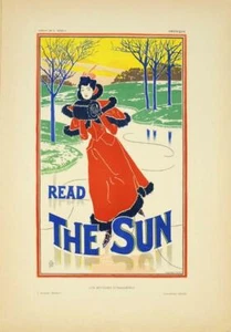 THE SUN BY RHEAD FOR AFFICHES ETRANGERES 1897 ORIGINAL VINTAGE POSTER - Picture 1 of 1