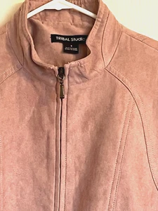 Tribal Studio Mauve Pink Fake Suede Zip Jacket Womens Size S Small - Picture 1 of 3