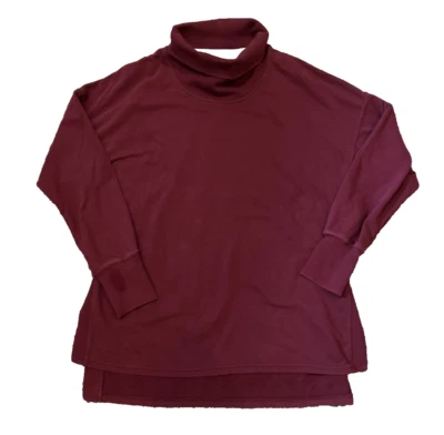 C9 by Champion Turtleneck Shirt Womens XL Burgundy Red Loose Sweat Hi-Lo Slit - Image 1 of 4
