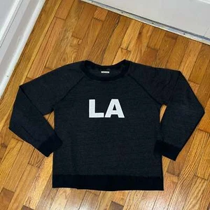 PRE-OWNED - Monrow Dark Heathered Charcoal LA Sweatshirt - Picture 1 of 3