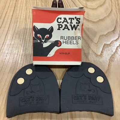 Cat's Paw Rubber Heels Neut 16-17 Twin Grip Catabond Half Non-Slip Brown wth Box - Image 1 of 4