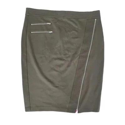 Женская юбка-карандаш Sejour оливково-зеленая без застежек размер 16 - Изображение 1 из 4