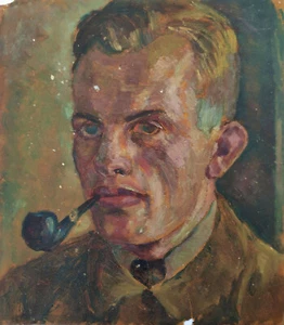 Erich Kliefert(1893-1994)Portrait des Malerfreundes Herbert Tucholski-Öl/um1920 - Bild 1 von 7