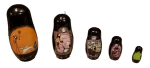 Nightmare Before Christmas Nesting Doll Set Wooden 7" Rare NECA 2004 - Picture 1 of 7