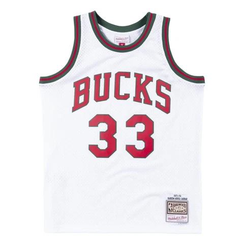 Mitchell & Ness NBA Swingman Jersey Bucks 71 Kareem Abdul-Jabbar White *NEW* Cover