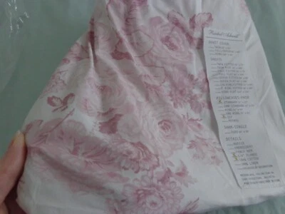 NEW IN BAG RACHEL ASHWELL SHABBY CHIC COUTURE SHAM SET PINK ROSE CLUSTERS ZIPPER - Image 1 of 4