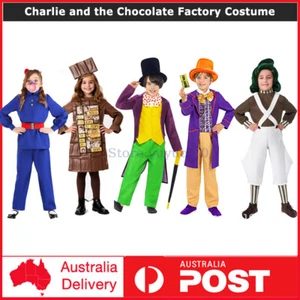 Charlie and the Chocolate Factory Outfit Willy Wonka Cosplay Costume for Kids - Picture 1 of 20