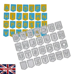 Alphabet In Bunting Metal Cutting Dies, Letters, Card making, Paper Crafts, A7 - Picture 1 of 7