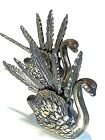 Vintage Swan Olive Pickle Figural Feather Picks Individual Cast Metal Portuguese