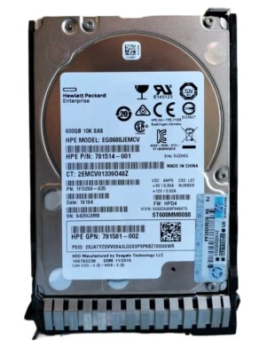 Fit 781516-B21 600GB 12G SAS 10K SFF 2.5" SC HDD 781577-001 - Image 1 of 4