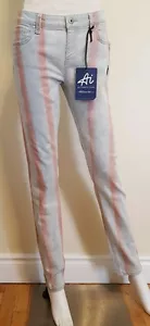 Jeans skinny nuovi con etichette autentica icona American Idol Juniors 29 luce bandiera blu vita 32 - Foto 1 di 4