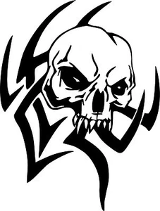 Tribal Skull Design Car Truck Window Laptop Vinyl Decal Sticker - Picture 1 of 2