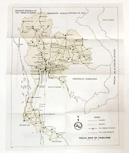 Tourism Authority of Thailand Route Map 1982 - Picture 1 of 6