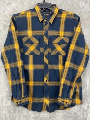 Tavik New Wave Aesthetic Men's Flannel Shirt Black Plaid M Long Sleeve Button Up - Image 1 of 4