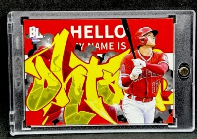 Shohei Ohtani RARE GRAFFITI NAME PLATE INVESTMENT CARD TOPPS  MVP MINT - Image 1 of 4