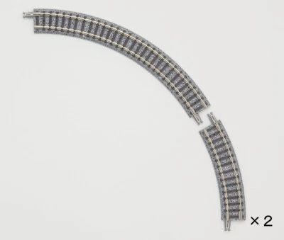 TOMIX N Scale 1112 Model Railway Track Mini Curved Rail C140 30/60 2pcs - Image 1 of 2