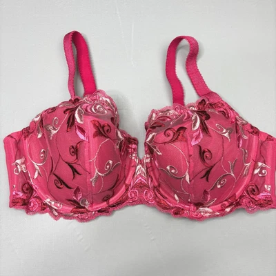 Soma Sensuous Lace Lined Bra 38D Embroidered Underwire Pink Adjustable Strap - Image 1 of 4