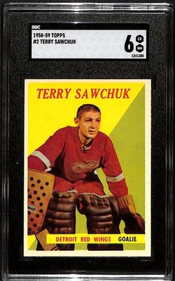 1958 Topps #2 Terry Sawchuk HOF  SGC 6 EXMT C97728 - Image 1 of 3