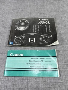 Cámara fotográfica Canon A-1 35 mm manual de instrucciones original libro años 70 lote de 2 - Imagen 1 de 10