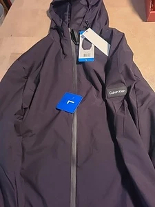 Calvin Klein Men's Hooded Windbreaker Jacket, Black, Size Large New w/Tags - Picture 1 of 2