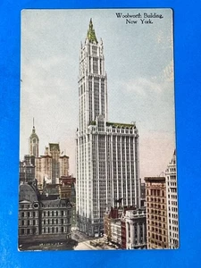Antike 1913 New York NY Woolworth Gebäude Postkarte Erfolg Irving Underhill - Bild 1 von 12