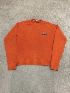 Vintage 1980s Logo 7 Denver Broncos Orange Knit Sweater Size Medium - Picture 1 of 5