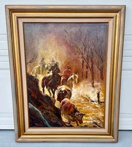 Helen Ritchie — Fluthasser, Original Ölgemälde gerahmt Pferde Rinder - Bild 1 von 21