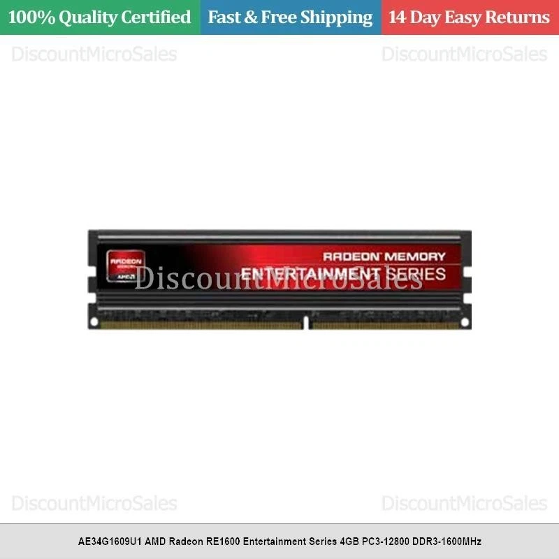 AE34G1609U1 AMD Radeon RE1600 Entertainment Series 4GB PC3-12800 DDR3-1600MHz - Image 1 of 1