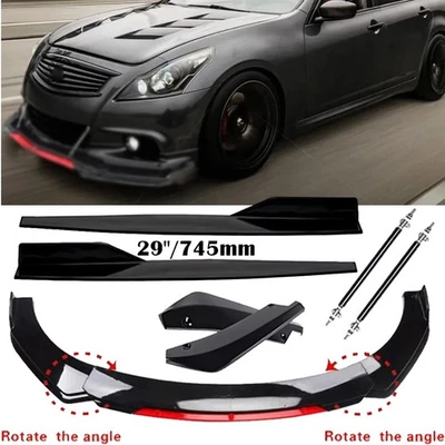 For Infiniti Q50 Q60 G35 G37 Front Bumper Lip Spoiler Splitter Body Side Skirt — 第 1/4 张图片