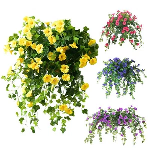 Artificial Flowers UV Resistant Faux Hanging Flowers Shrubs Indoor Outdoor Decor - Picture 1 of 14