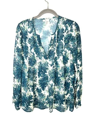 JOIE Sheer Silk Peasant Blouse Multi Color Paisley Boho Hippie Pullover Top Sz S - Изображение 1 из 4