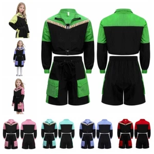 Kids Girls Coat And Shorts Skateboarding Sweatsuit Street Tracksuit Carnival - Picture 1 of 68