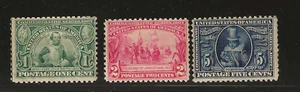 US Scott #328-#330 mint hinged 1907 Jamestown Exposition Issue glazed og f/vf - Picture 1 of 2