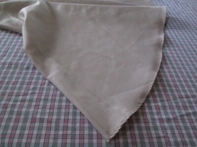 Round Tablecloth Table Cover 72" Diam Tan Polyester Blend Woven Slub Beige - Image 1 of 4