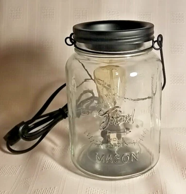 Candle Warmers Vintage Bulb Illumination Fragrance Warmer Glass Mason Jar - NIB - Image 1 of 3