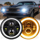 For Ford 1965-1973 Mustang / For Bronco Pair 7'' Round Led Headlights Hi/Lo Beam