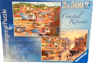 Ravensburger 2x500pc Coastal Retreats by Stephen Cummins 2014 jigsaw puzzle Rare - Picture 1 of 2