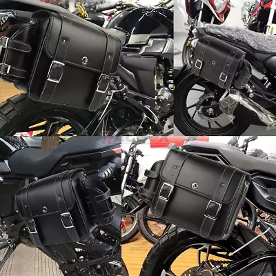 PU Leather Saddlebag Saddle Bag For Yamaha V Star XVS 250 650 950 1100 Custom - Изображение 1 из 4