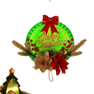 NNETM Radiant Festivity: LED-Lit Artificial Christmas Wreath - Picture 1 of 7