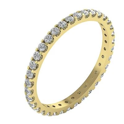 Eternity Stackable Wedding Ring I1 G 0.60 Ct Round Cut Diamond 14K Yellow Gold - Image 1 of 4